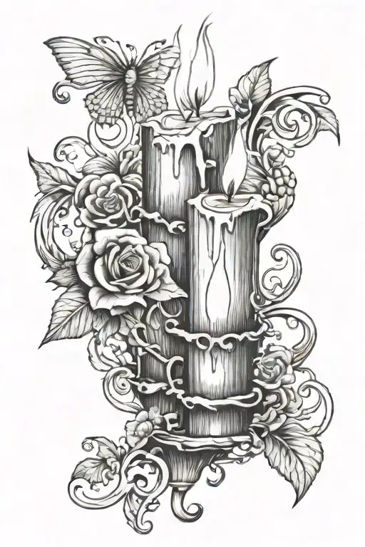 candle burning at both ends tattoo design idea