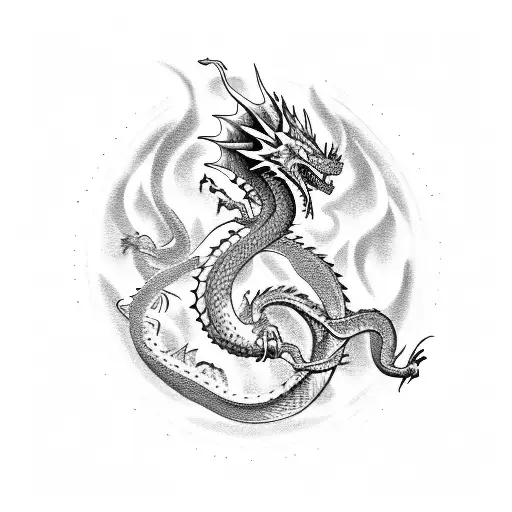 3 Dragons with dracarys text tattoo design idea