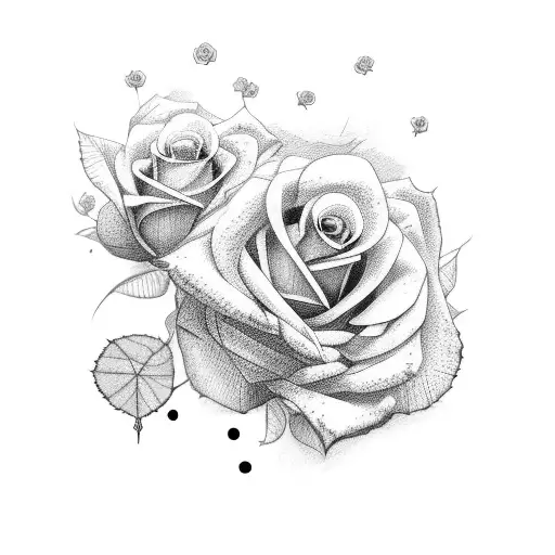 maria with roses tattoo design idea