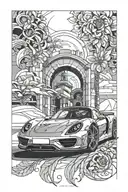 Porsche 918 tattoo design idea