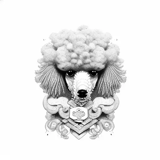 Angry poodle tattoo design idea