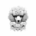 Angry poodle tattoo design idea