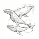 whale created by Chinese shadow hand  tattoo design idea