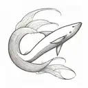 Chinese shadow whale jumping tattoo design idea
