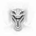 The design could feature a snake with its mouth wide open, showing off its sharp fangs. The snake's body could be large  tattoo design idea