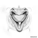 The design could feature a snake with its mouth wide open, showing off its sharp fangs. The snake's body could be large  tattoo design idea