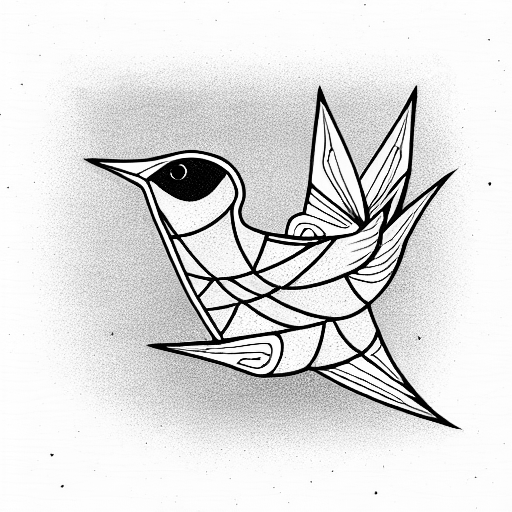 Arm Geometric Bird tattoo at theYoucom