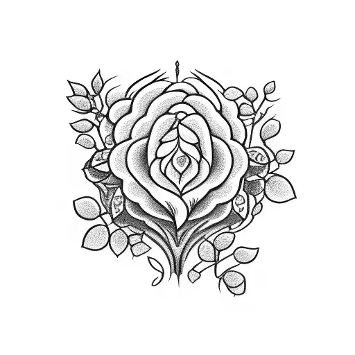 traditional heart with plants and flowers growing out of it  tattoo design idea