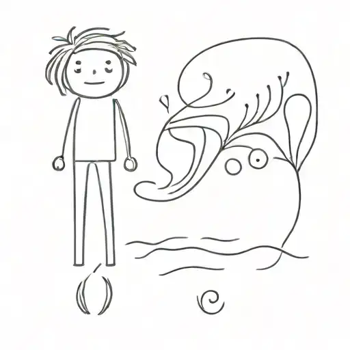 Stick Figure with anxiety mental health tattoo design idea