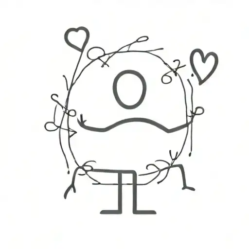 Stick Figure with a bad heart tattoo design idea