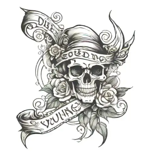 write "Die Young" bent tattoo design idea