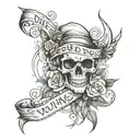 write "Die Young" bent tattoo design idea