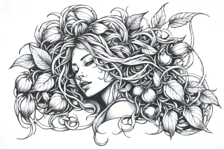 Kendra with bean sprouts wrapped around it tattoo design idea