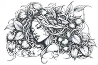 Kendra with bean sprouts wrapped around it tattoo design idea