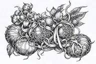 Kendra with bean sprouts wrapped around it tattoo design idea