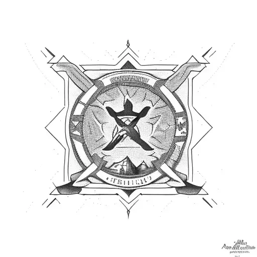 A hiking trail marker with the words 'Connecticut' and 'Medicine' intersecting tattoo design idea