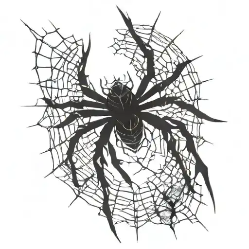 Black Slashes With a Gothic Spider at the bottom tattoo design idea