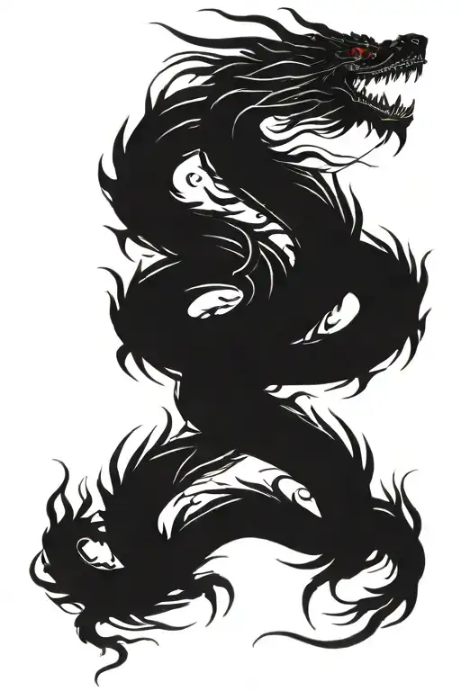 tattoo sketch, chinese dragon tattoo, dragon drawing on a white background tattoo design idea