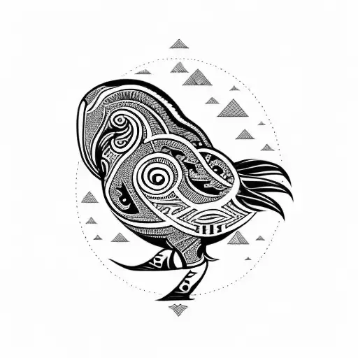 Maori design albatross children boy and girl and life in the air force for shoulder and upper arm tattoo design idea