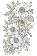 earthy floral patterns tattoo design idea