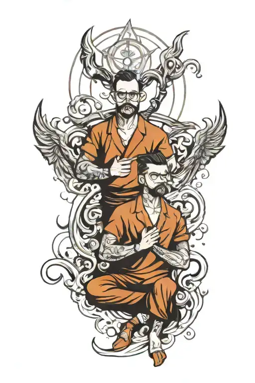 Father and son, Friend, colleague, son  tattoo design idea