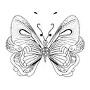 cat with one butterfly elegant design tattoo design idea