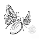 cat with one butterfly elegant design tattoo design idea