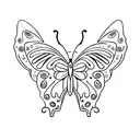 cat with one butterfly elegant design tattoo design idea
