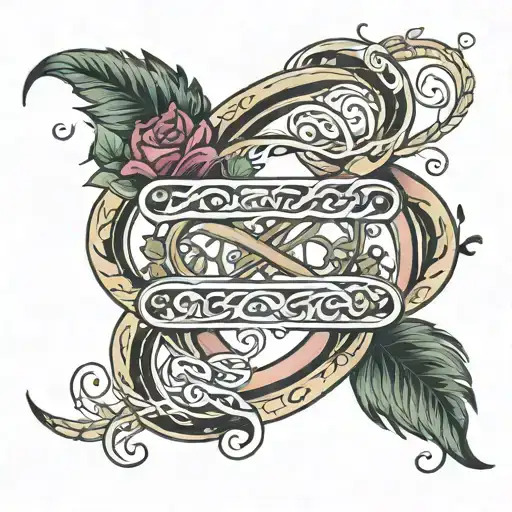 my sisters protector infinity sign intertwined tattoo design idea