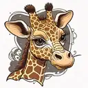 cute baby giraffe full body tattoo design idea