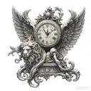 Greek mythology kronos with clock tattoo design idea