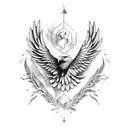 eagle wings on hand tattoo design idea