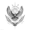 eagle wings on hand tattoo design idea