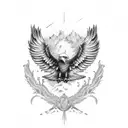 eagle wings on hand tattoo design idea