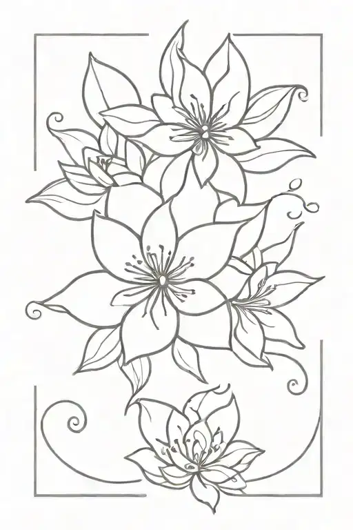 floral and yoga elements tattoo design idea