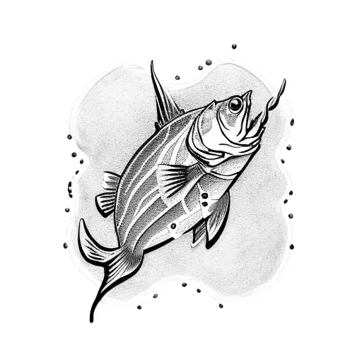 fish hook tattoo design idea