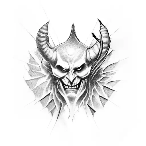 half devil half angel tattoo design idea