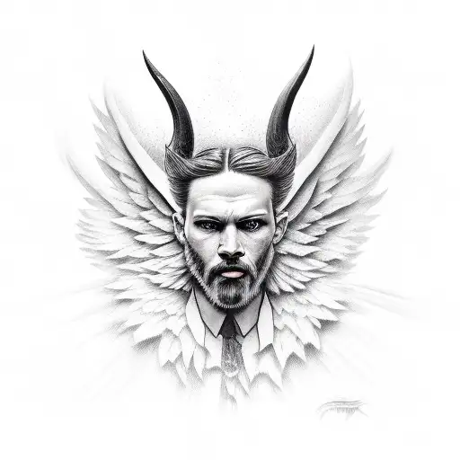 devil angel tattoo design idea