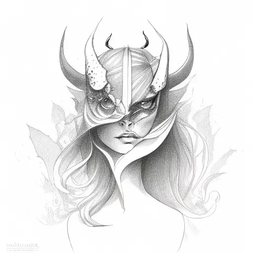 half devil half angel tattoo design idea