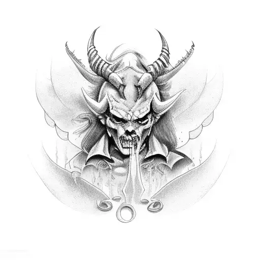 devil angel tattoo design idea