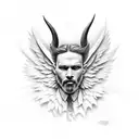 devil angel tattoo design idea
