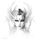 half devil half angel tattoo design idea