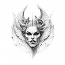half devil half angel tattoo design idea