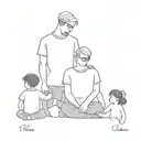 father son and daughter tattoo design idea