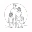 father son and daughter tattoo design idea