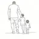 father son and daughter tattoo design idea