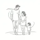 father son and daughter tattoo design idea