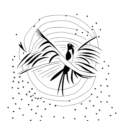 crows flying out of void tattoo design idea