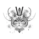 Samurai cat wielding a katana tattoo design idea