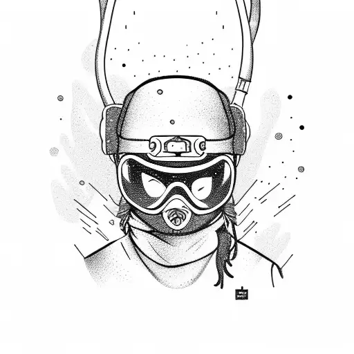 snowboarder doing a grab tattoo design idea